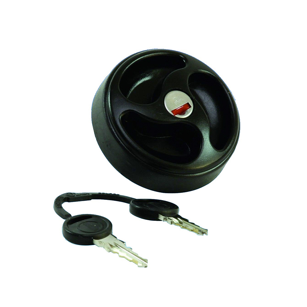 MagiDeal Fresh water inlet locakable cap supplied with two keys suitable for most fresh water inlets on motorhomes caravans and boats Black 